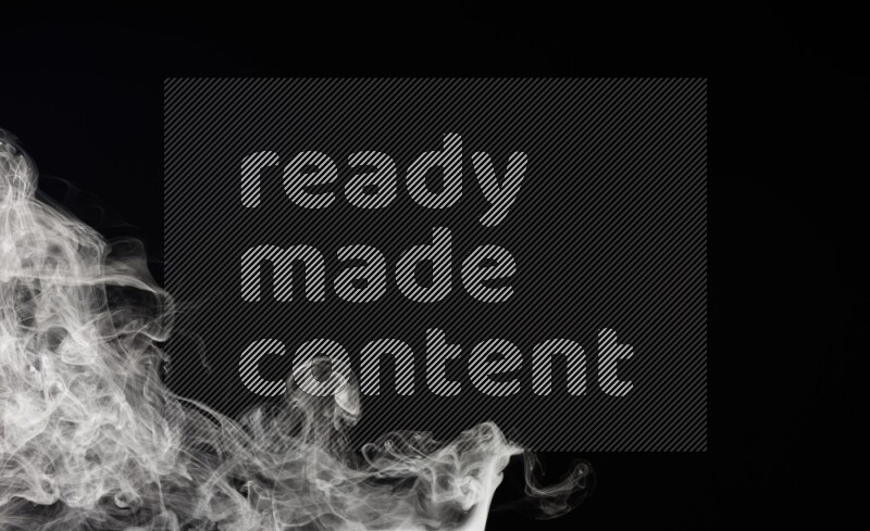 irregular white smoke on black background.