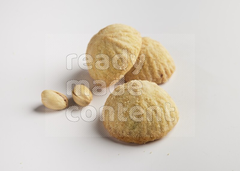 Three Pieces of Maamoul direct on white background