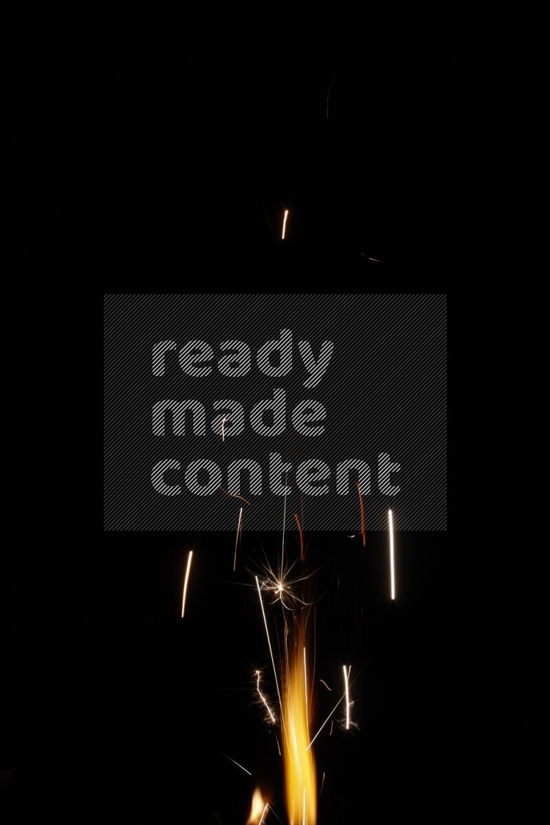 Sparkler candle isolated on black background