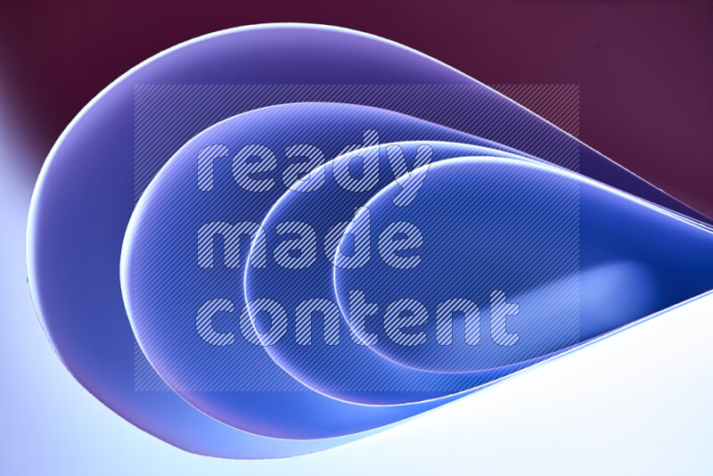 An abstract art of paper folded into smooth curves in blue, purple and red gradients