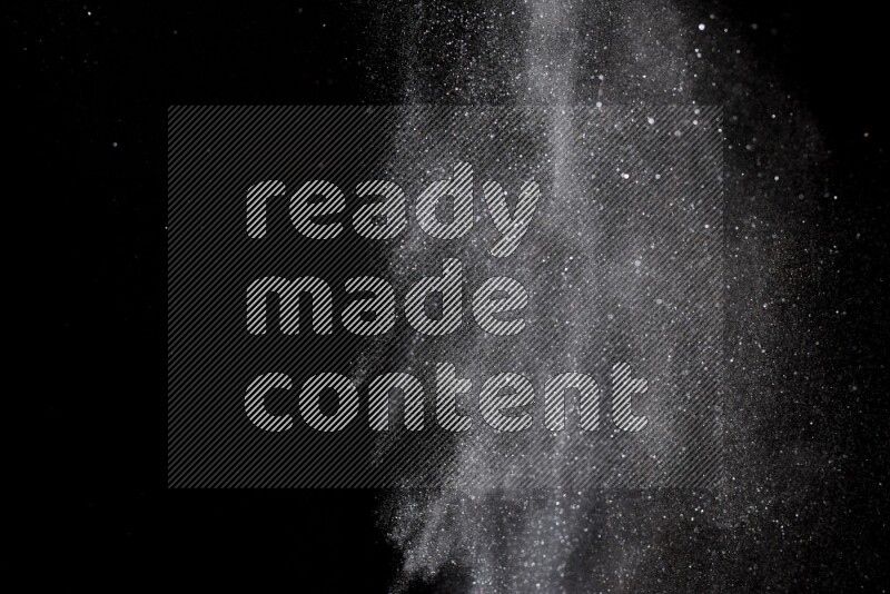 Silver glitter powder isolated on black background