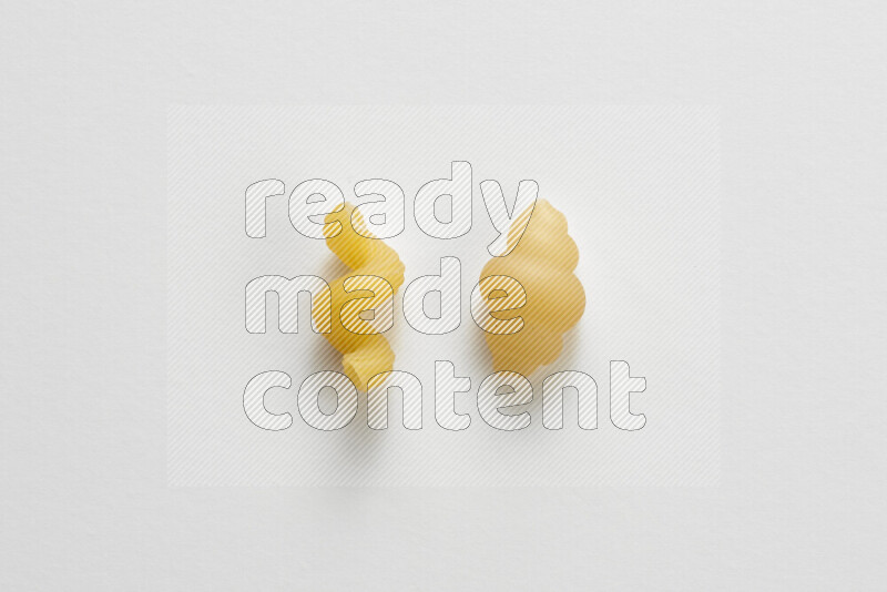Different pasta types on white background