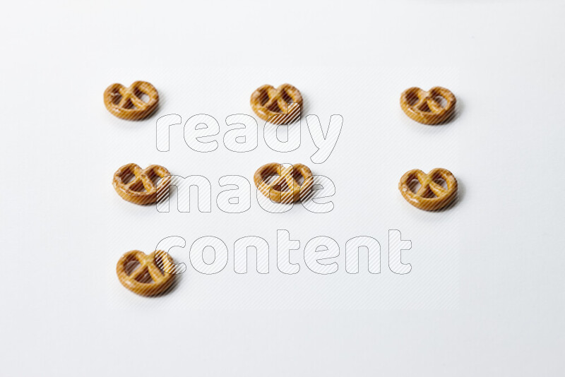 Pretzels snacks on white background
