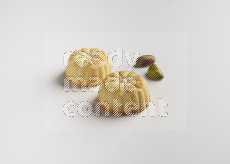 Two Pieces of Maamoul direct on white background