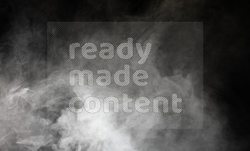 irregular white smoke on black background.