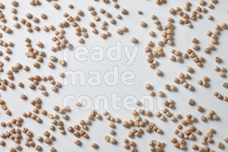 Chickpeas on white background