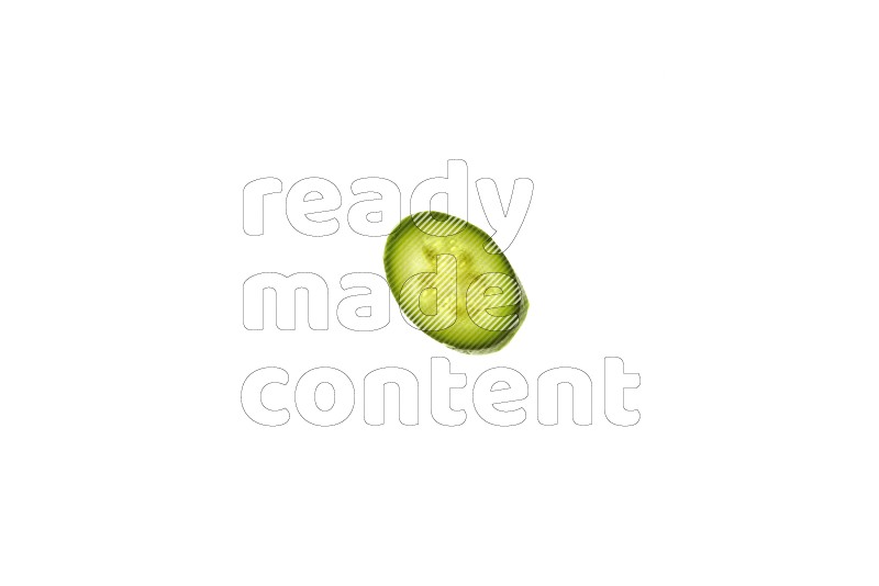 Zucchini slices on illuminated white background