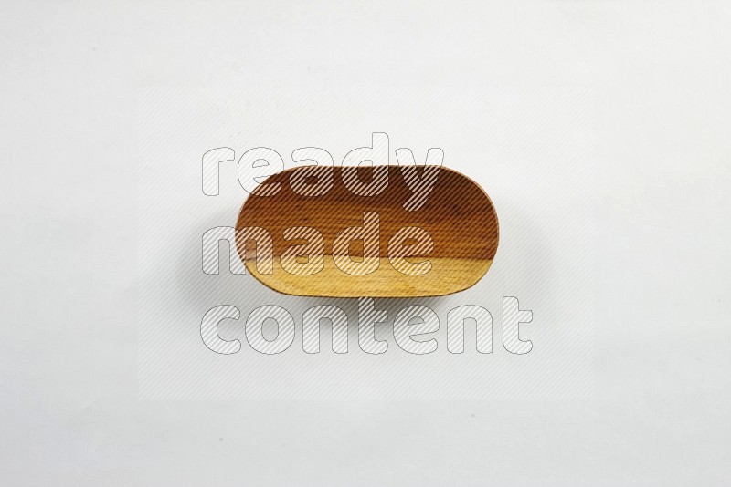 A wooden plate on white background