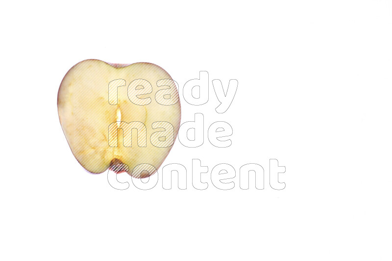 Apple slices on illuminated white background