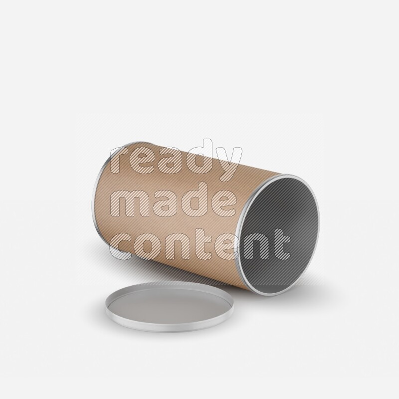 Kraft paper tube mockup with plastic cap isolated on white background 3d rendering