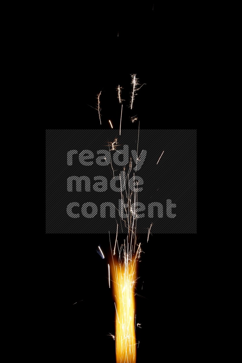 Sparkler candle isolated on black background