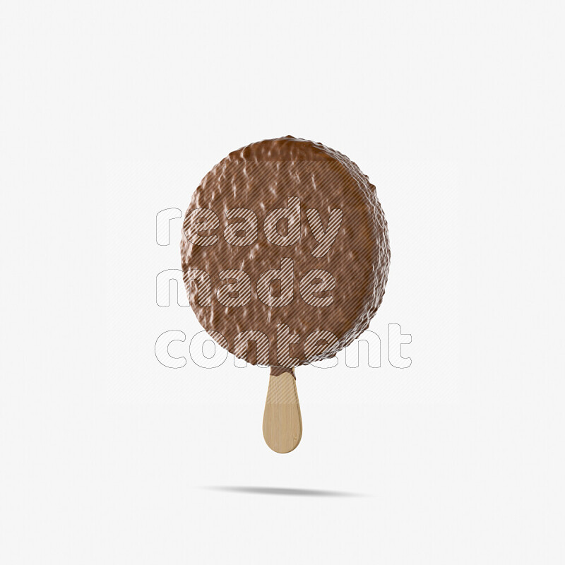 Chocolate ice cream stick mockup isolated on white background 3d rendering