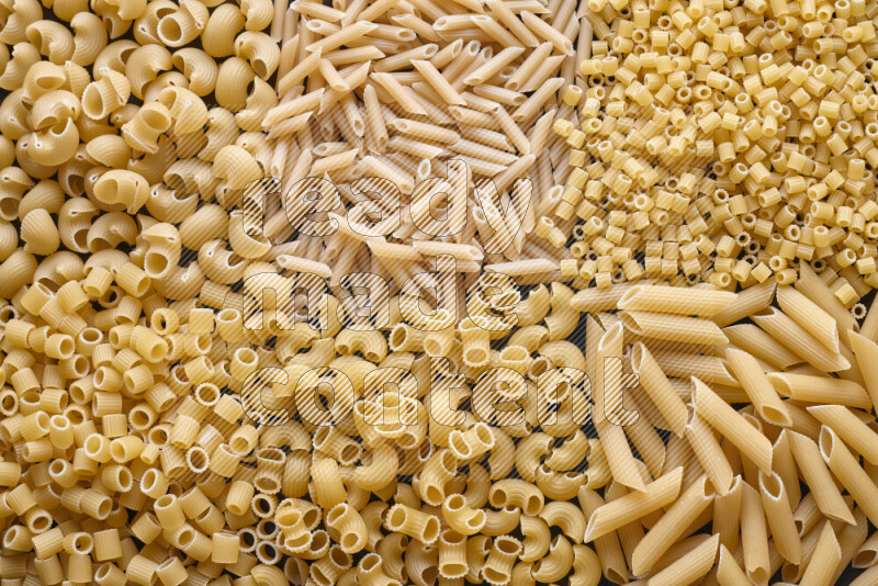 6 types of pasta filling the frame