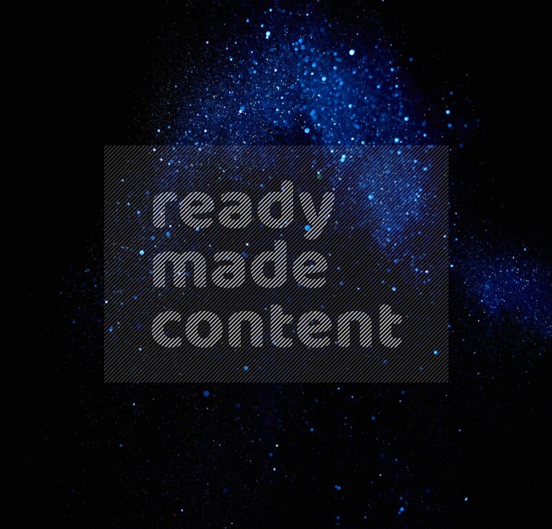 Blue glitter powder isolated on black background