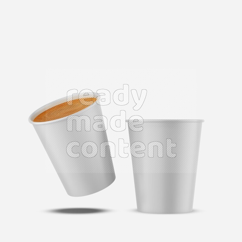 Set of glossy plastic cup mockup isolated on white background 3d rendering