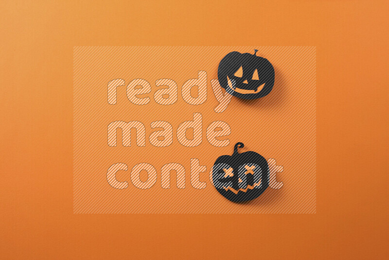 Halloween hand crafts on orange background