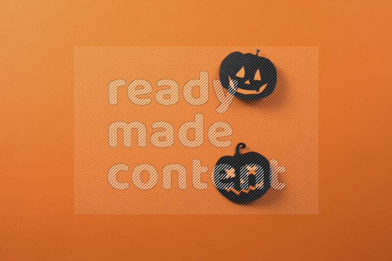 Halloween hand crafts on orange background