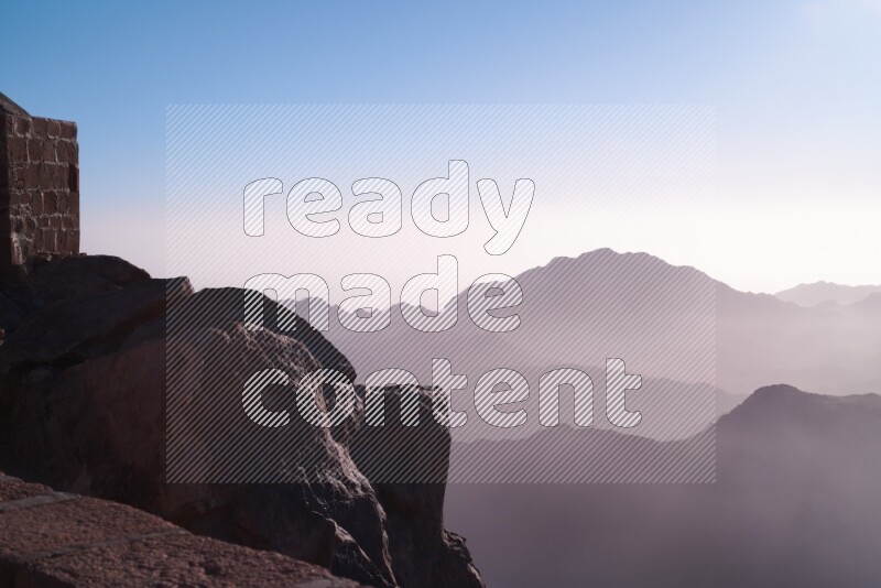 Sunrise view on mountain summit