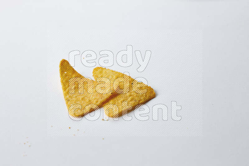 Nachos snacks on white background