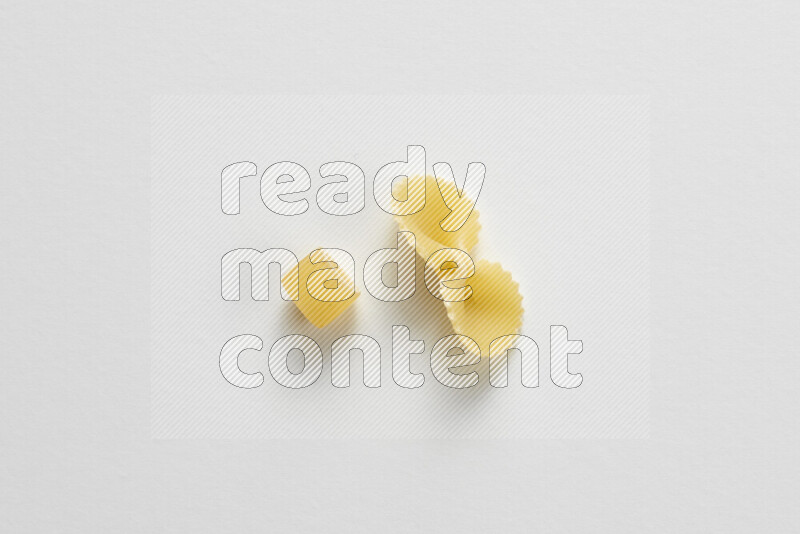 Different pasta types on white background