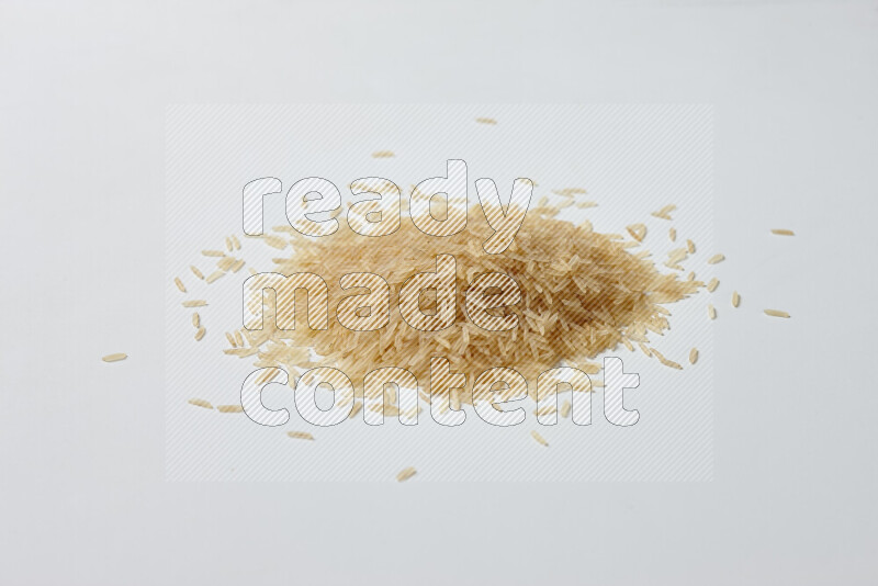Basmati golden rice on white background