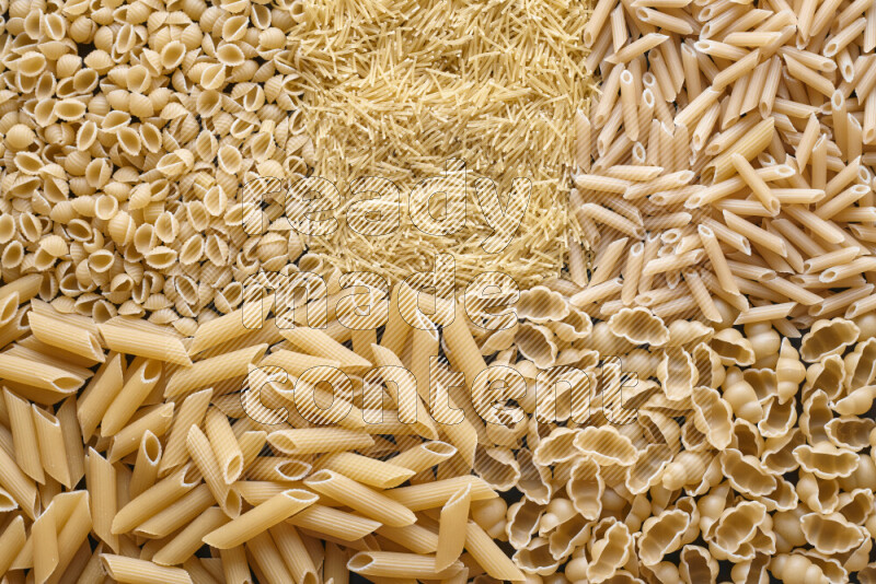 5 types of pasta filling the frame