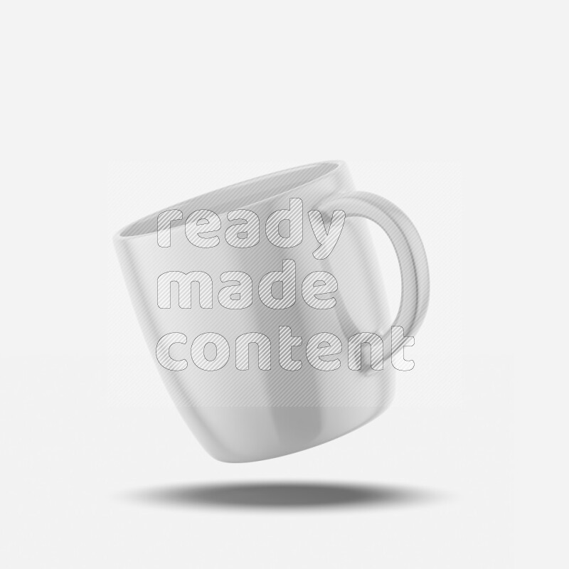 Ceramic glossy mug mockup isolated on white background 3d rendering