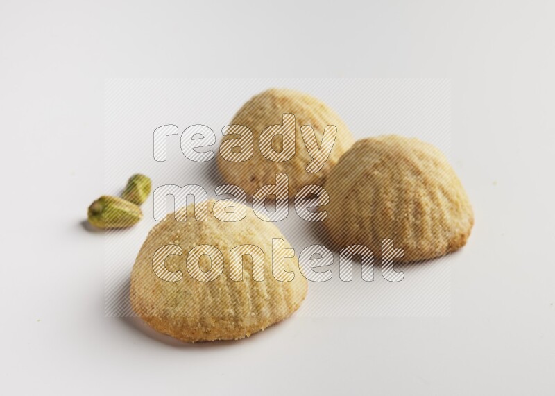 Three Pieces of Maamoul direct on white background