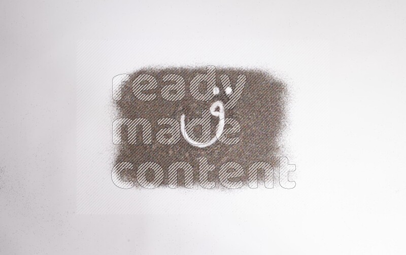 Arabic alphabets written with glitter on white background