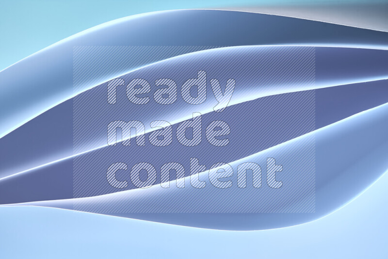 This image showcases an abstract paper art composition with paper curves in blue gradients created by colored light