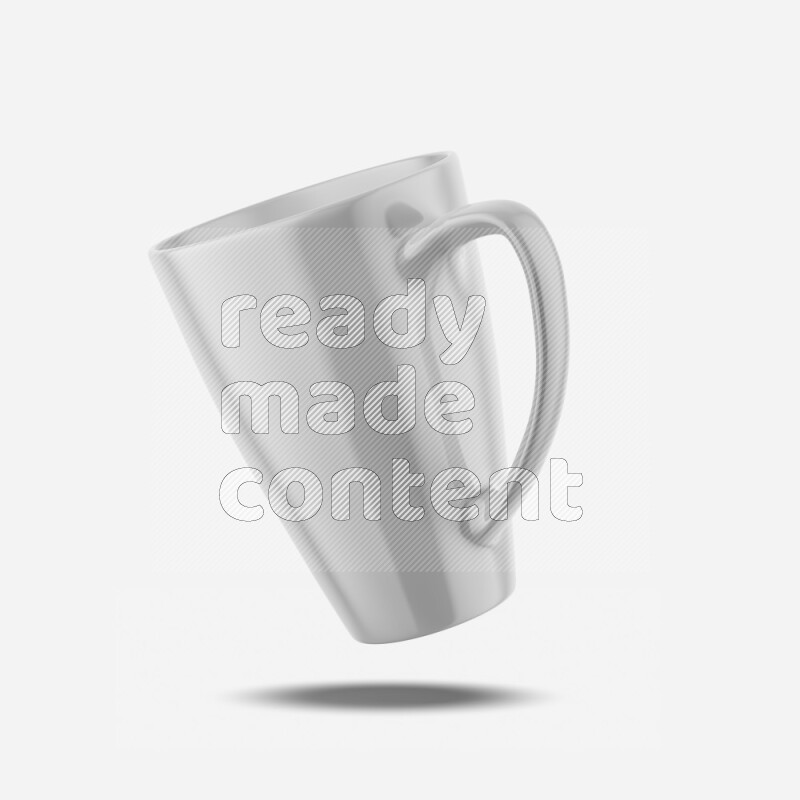 Ceramic glossy mug mockup isolated on white background 3d rendering