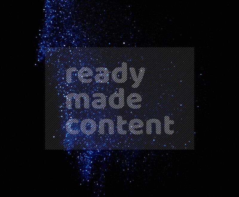 Blue glitter powder isolated on black background