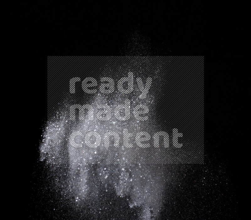 Silver glitter powder isolated on black background