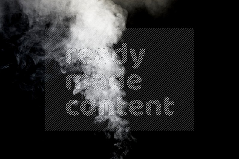 irregular white smoke on black background.