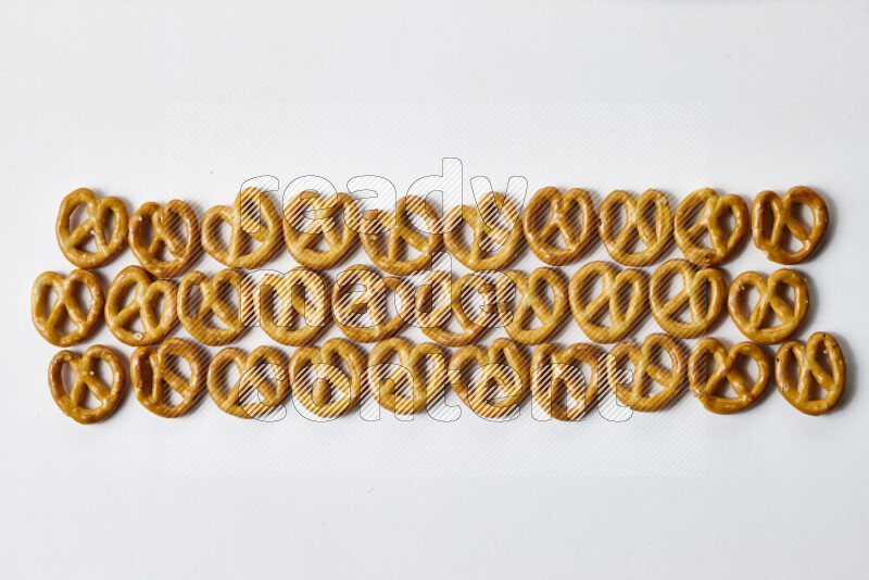 Pretzels snacks on white background