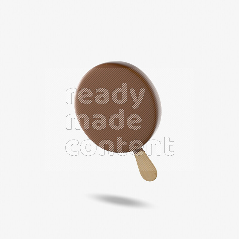 Chocolate ice cream stick mockup isolated on white background 3d rendering