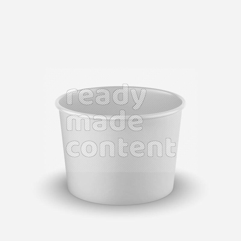 Empty white rough ice cream paper cup mockup isolated on white background 3d rendering
