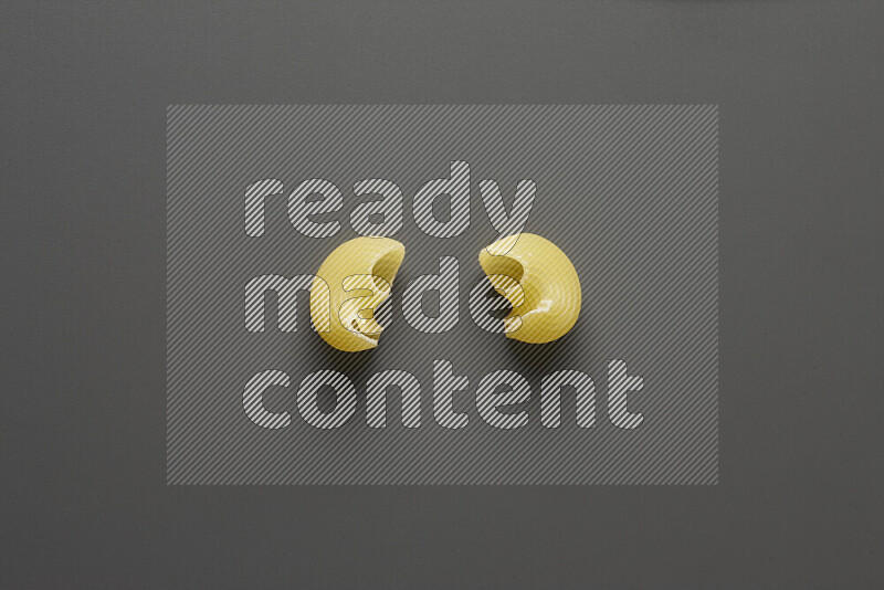 Pipe pasta on grey background