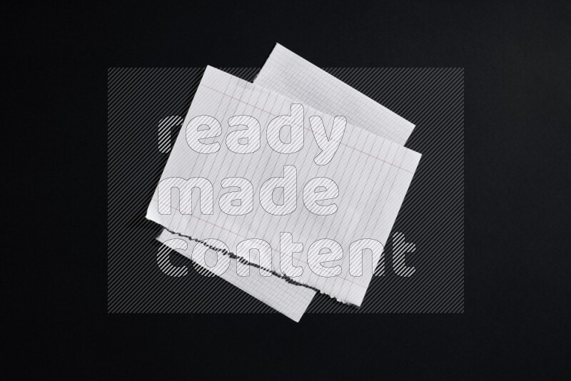 Notebook sheet on black background