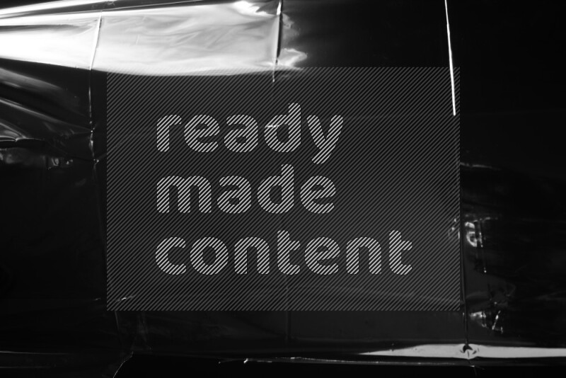 Plastic wrap texture on black background