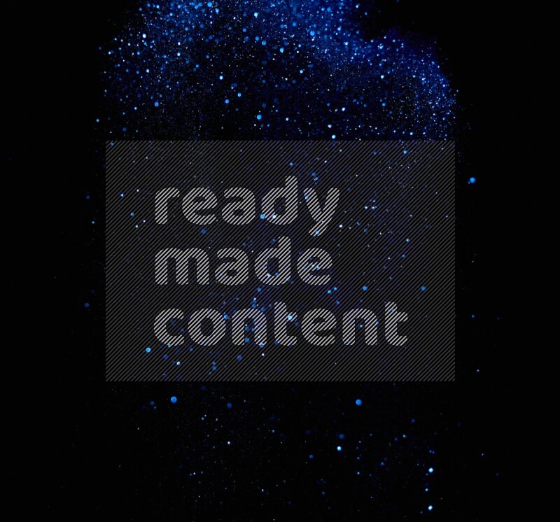 Blue glitter powder isolated on black background