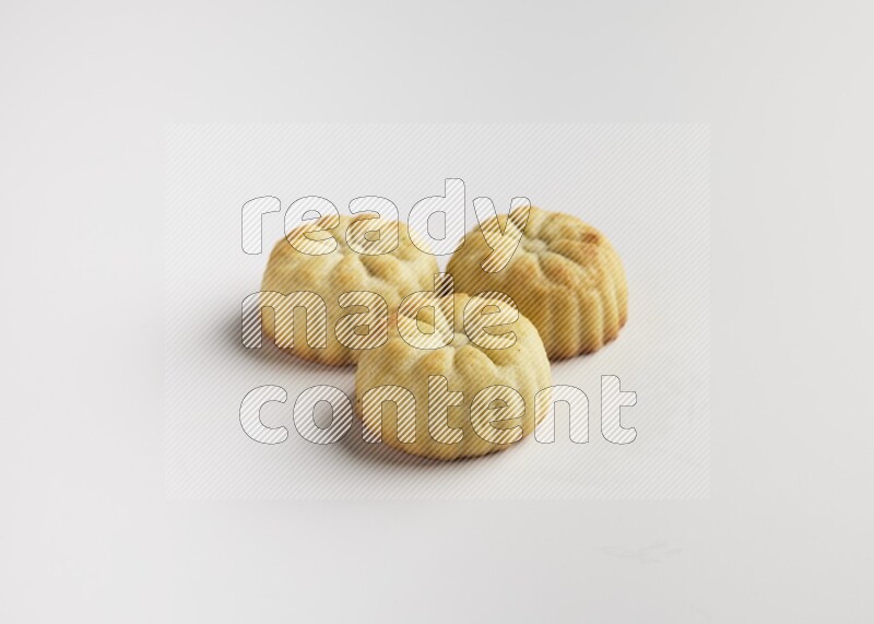 Three Pieces of Maamoul direct on white background