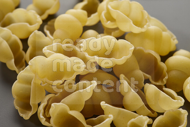 Snails pasta on grey background