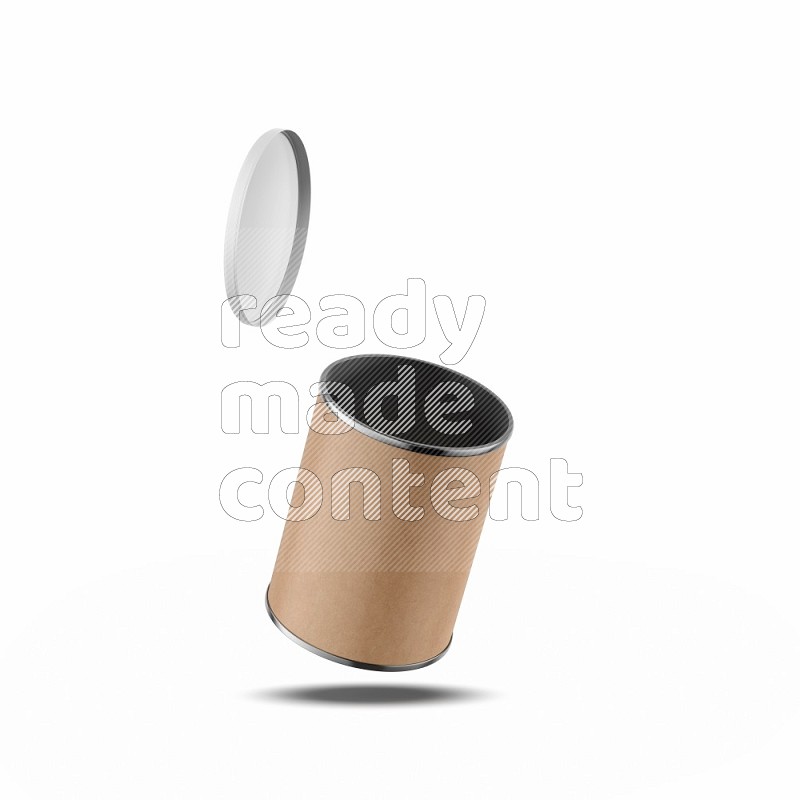 Kraft paper tube mockup with plastic cap isolated on white background 3d rendering