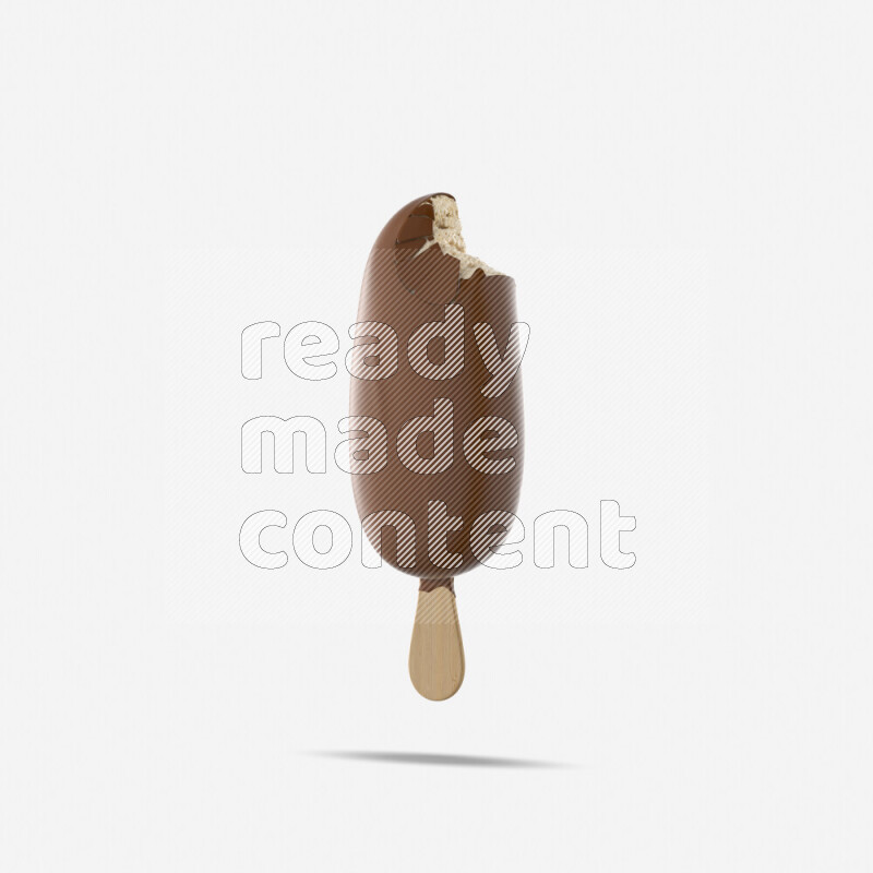 Chocolate ice cream stick mockup isolated on white background 3d rendering