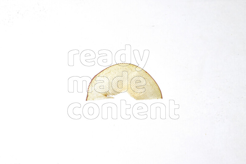 Peach slices on illuminated white background