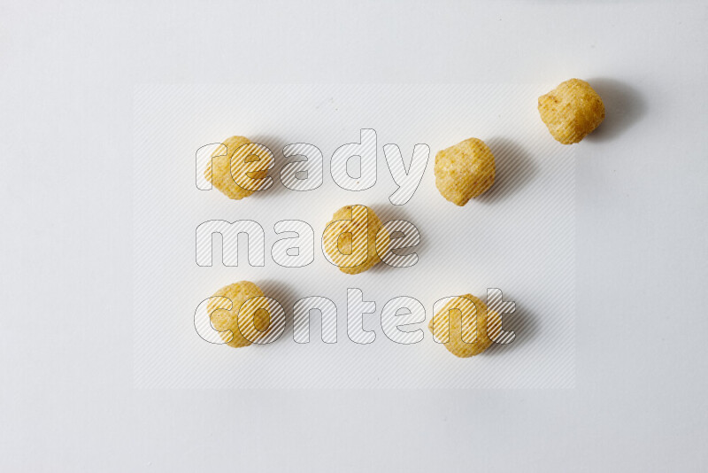 Puffs snacks on white background