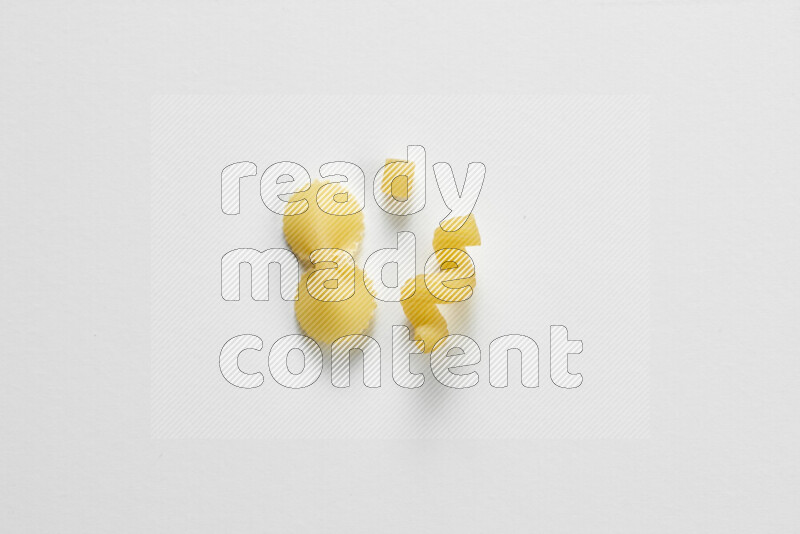 Different pasta types on white background