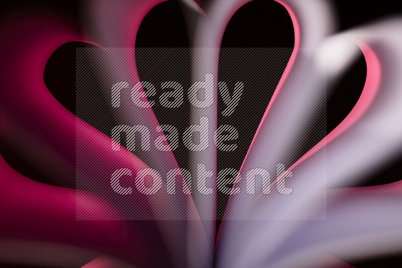 An abstract art piece displaying smooth curves in pink gradients created by colored light