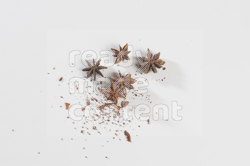 Star anise on a white background